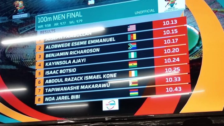 23e championnat d’Afrique senior d’athlétisme Douala 2024: le Libéria et la Gambie sur le toit du 100m messieurs et dames